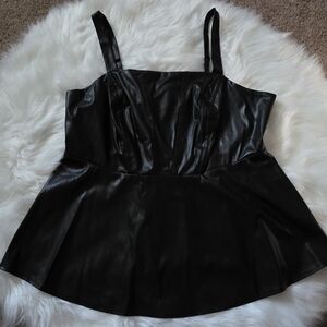 Torrid Peplum Faux Leather Corset Top